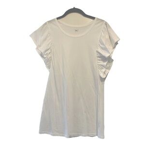 NWOT GAP Pima Cotton Flutter Sleeved Fitted Tee White Size M